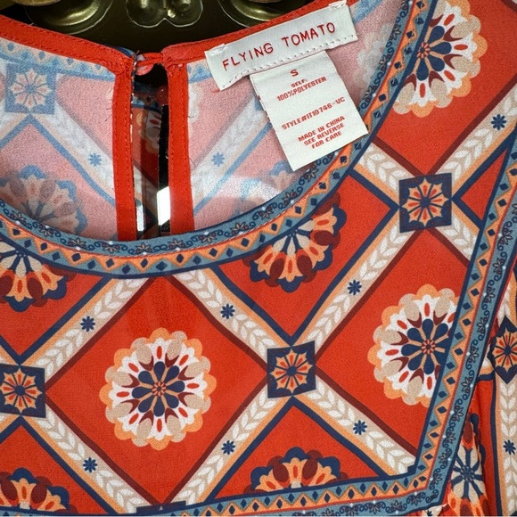 Flying tomato Boho, long sleeve blouse size small - Picture 3 of 6